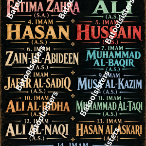 The 14 Masoomeen (A.S.) — Names & Divine Guidance | 12 × 16 Wall Art